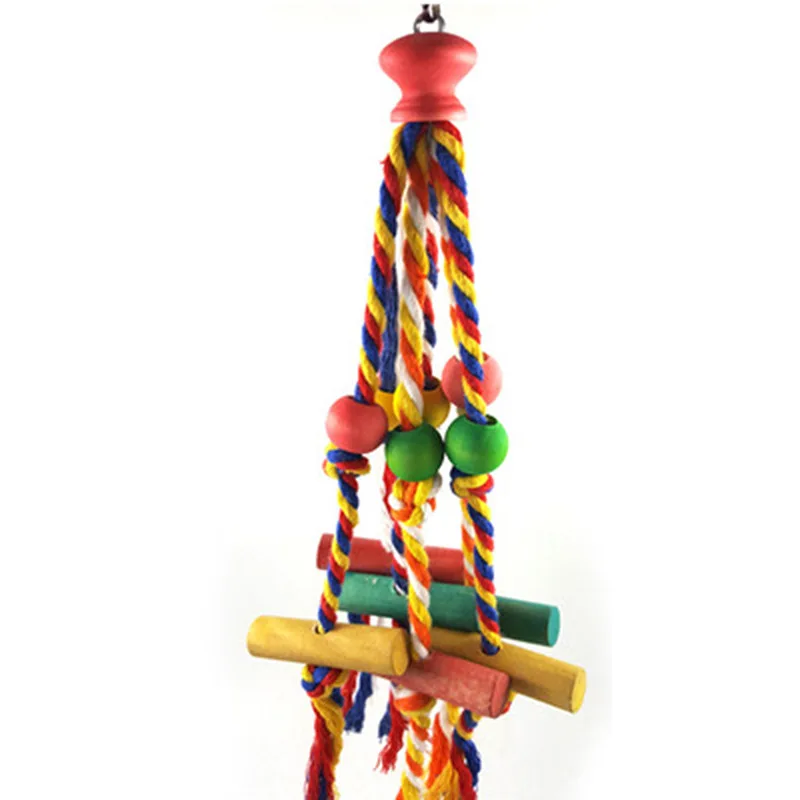 1/8PCS Set Combination Parrot Bird Toys Wood Articles Bite Pet Bird Toys For Parrot Training Bird Toy Swing Ball Bell Standing - Image 13