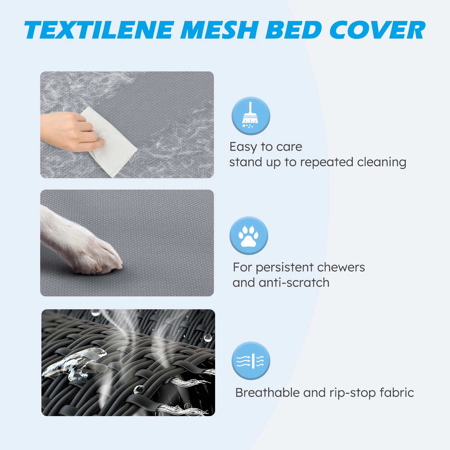 Elevated Dog Bed, Cooling Raised Pet Cot with Chew Proof Washable Breathable Mesh and Metal Frame, Portable Dog Cot Bed - Image 2
