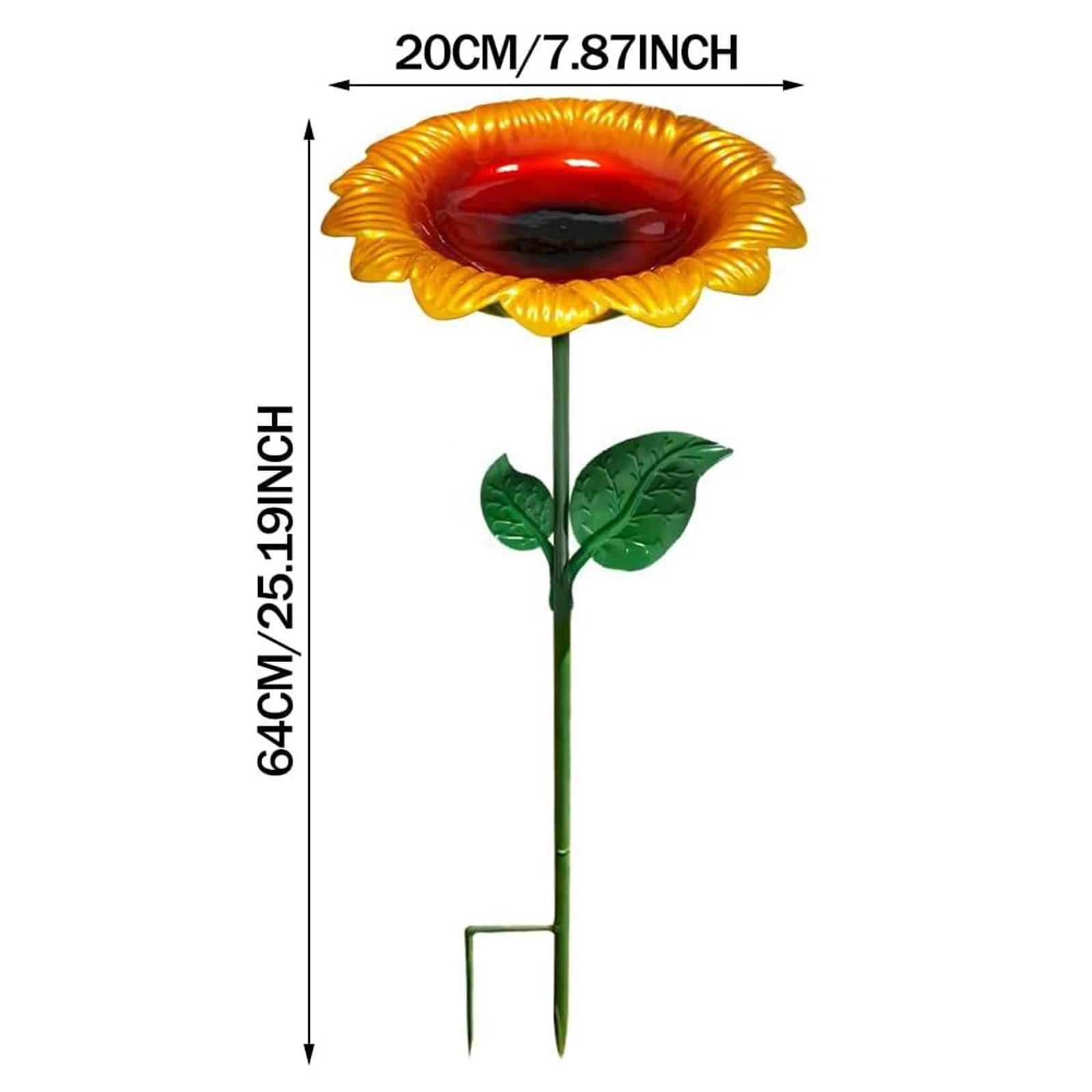 1-3Pcs Metal Flower Bird Baths Sunflower Feeder Bowl Birdbath Flower Stake Bowl Birdfeeder for Outdoor Garden Patio Lawn Decor - Image 7