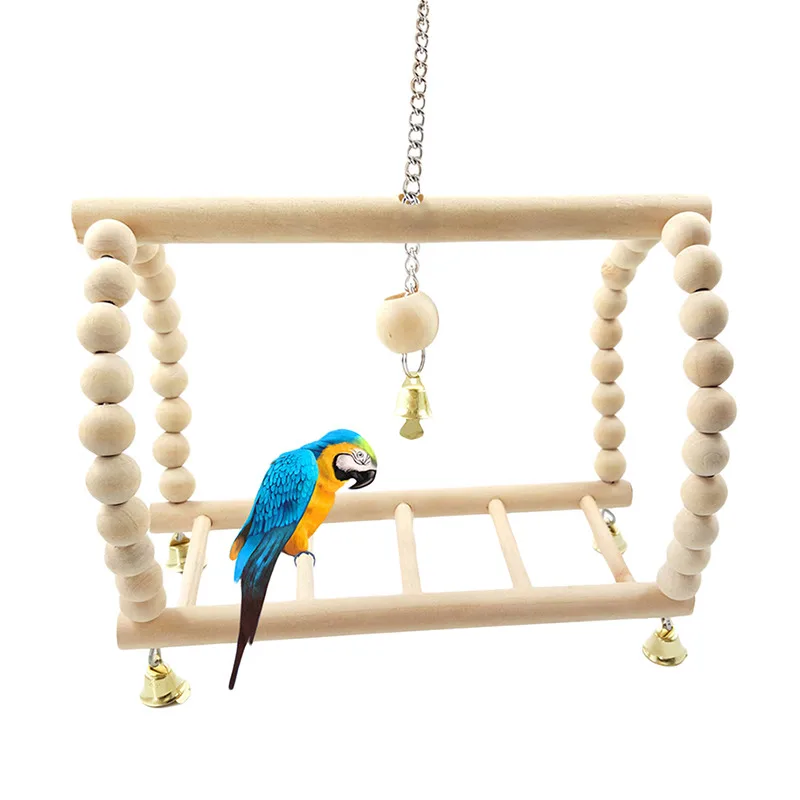 1/8PCS Set Combination Parrot Bird Toys Wood Articles Bite Pet Bird Toys For Parrot Training Bird Toy Swing Ball Bell Standing - Image 15