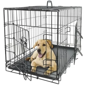 24 30 36 42 48 Inch Metal Foldable Dog Crates Cage Metal Folding Dog Cage XXL Black Impact Dog Kennel