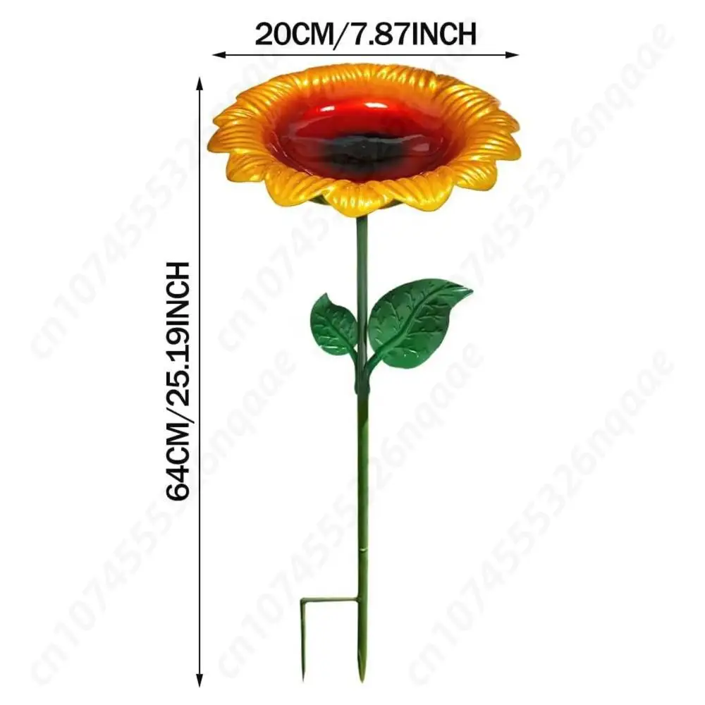1-3Pcs Metal Flower Bird Baths Sunflower Feeder Bowl Birdbath Flower Stake Bowl Birdfeeder for Outdoor Garden Patio Lawn Decor - Image 6