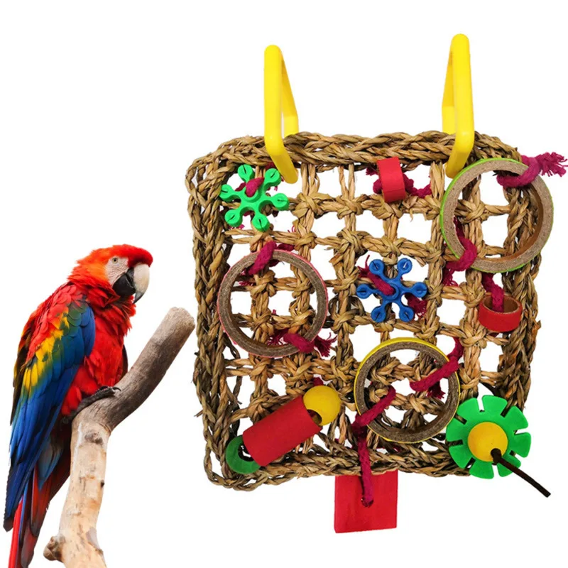 1/8PCS Set Combination Parrot Bird Toys Wood Articles Bite Pet Bird Toys For Parrot Training Bird Toy Swing Ball Bell Standing - Image 12