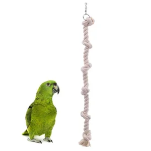 Natural Cotton Toy Pet Parrot Toy Bird Swing Exercise Climbing Standing Rope Toys Pet Parrot Macaw Hammock Bird Toy