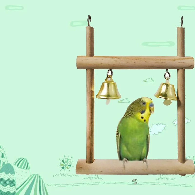 1/8PCS Set Combination Parrot Bird Toys Wood Articles Bite Pet Bird Toys For Parrot Training Bird Toy Swing Ball Bell Standing - Image 4