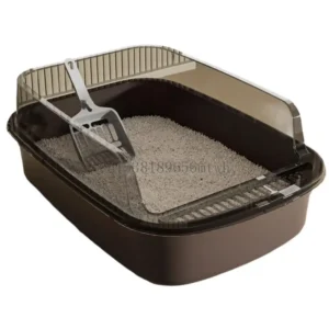Large Size Covered Cats Litter Pan Ventilation Litter Container Box Cats Toilet B03D