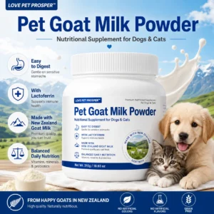 Pet Goat Milk Powder for Dogs & Cats, 310g Nutritional Supplement with Lactoferrin, Probiotics & Vitamins, Easy to Digest Goat Milk Powder for Puppies, Kittens, Senior Pets & Sensitive Stomachs (Copy)